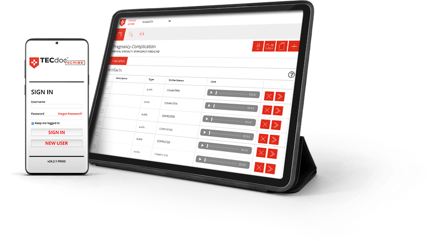 TECdoc app on phone and tablet
